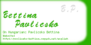 bettina pavlicsko business card